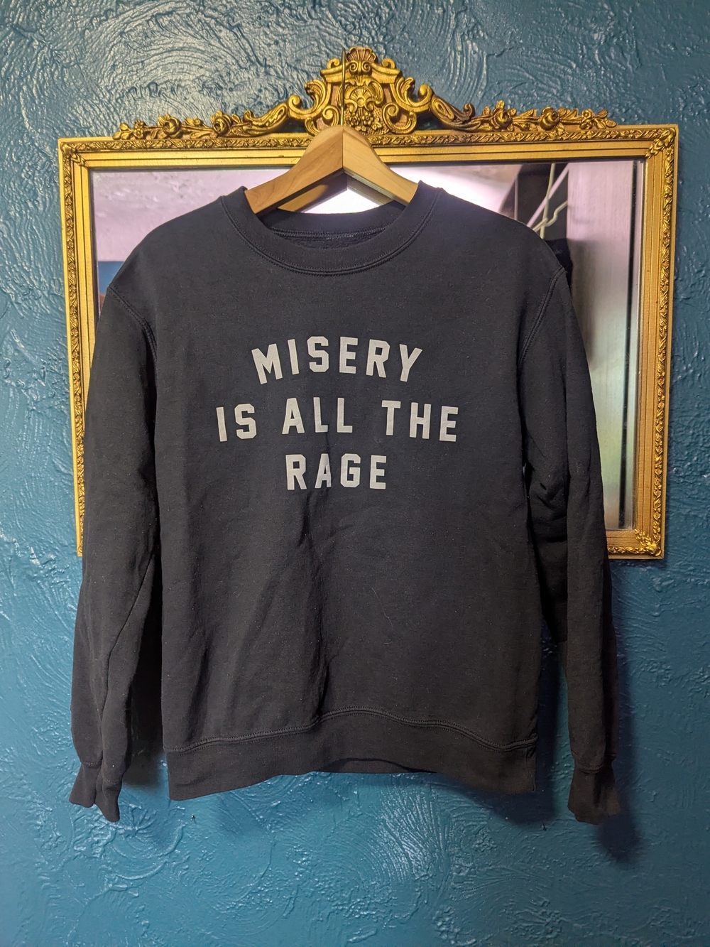 LifeClub 'Misery Is All The Rage' Graphic Crewneck Sweater
